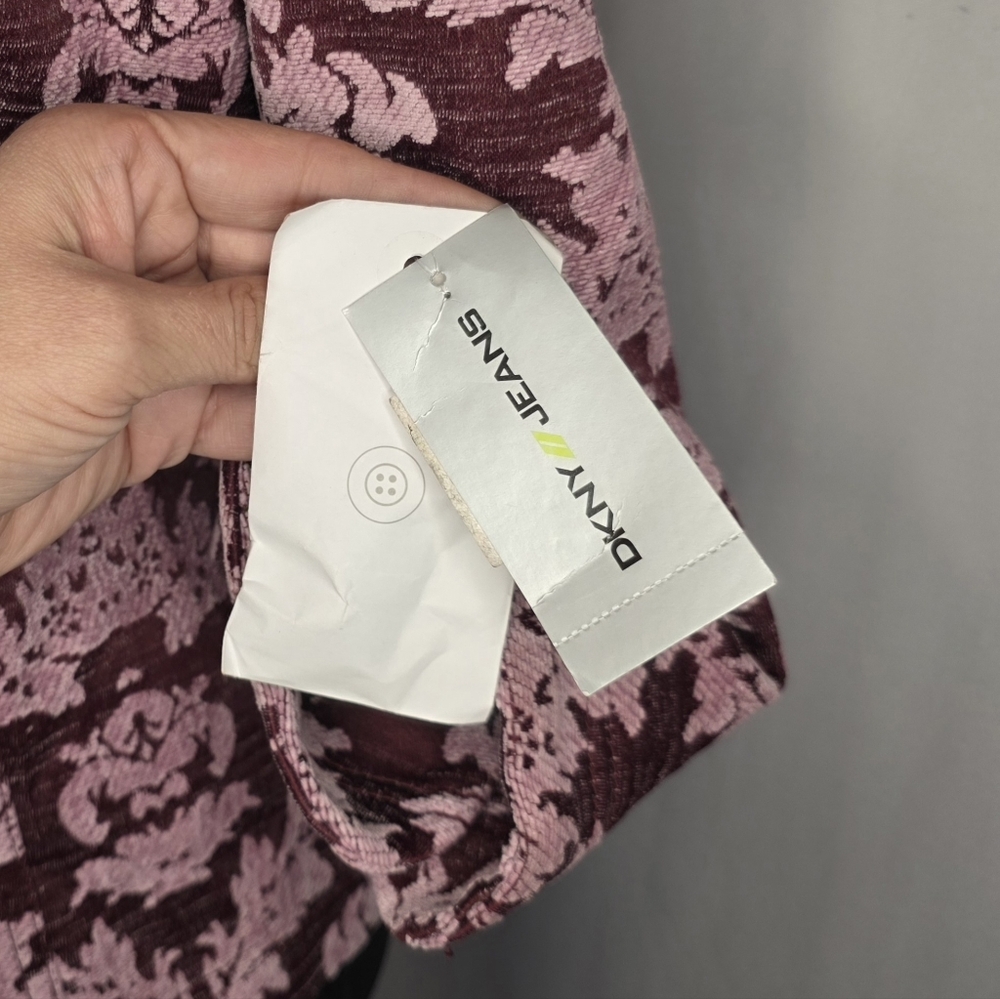 Vintage DKNY Jeans Pink Jacquard Floral Y2K Blazer Jacket - Picture 8 of 8